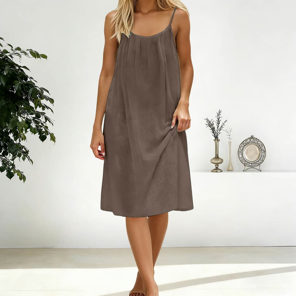 Ice Silk Linen Dress Plus-size Womens Fashion