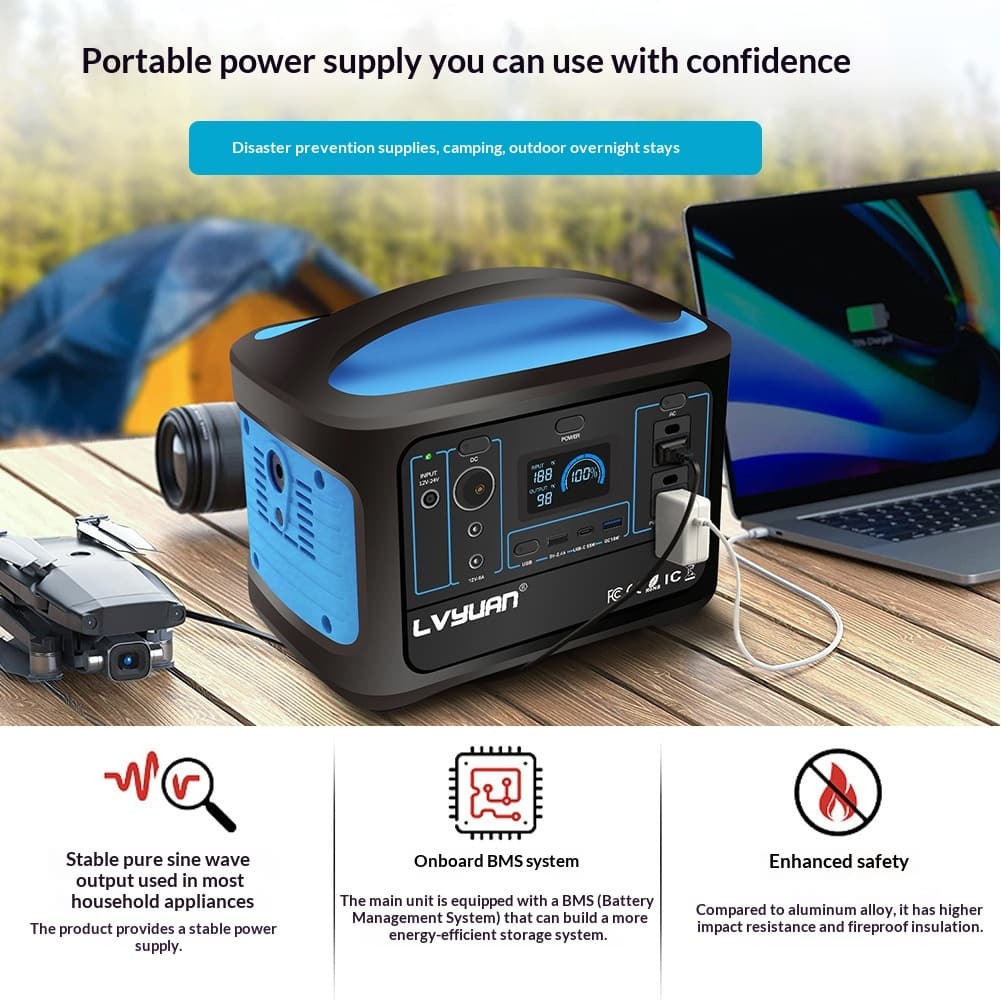600W Portable Outdoor Emergency Energy Storage Power Supply