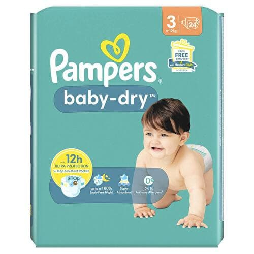 Panales Baby-dry T3 (6-10 Kg) X24 — Pampers - imagen 1