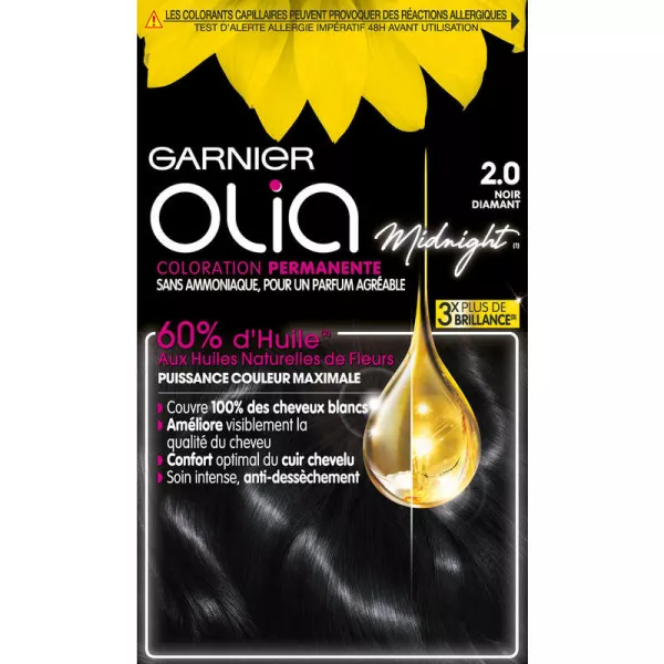Tinte Cheveux Permanente Sans Amoniaque 2.0 Noir - imagen 1