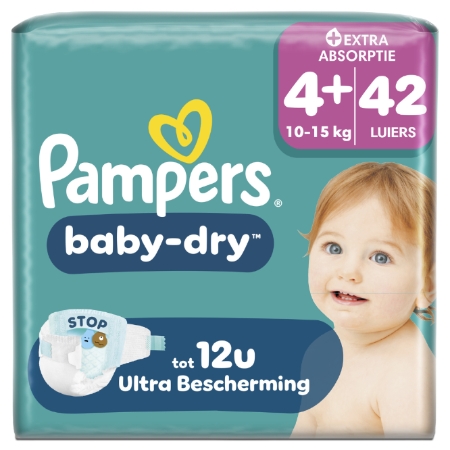 Panales Baby-Dry 10-15kg - Talla 4+ x42 — Pampers - imagen 1