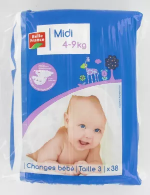 Panales Bebe Midi 4-9kg X38 — Belle France - imagen 1