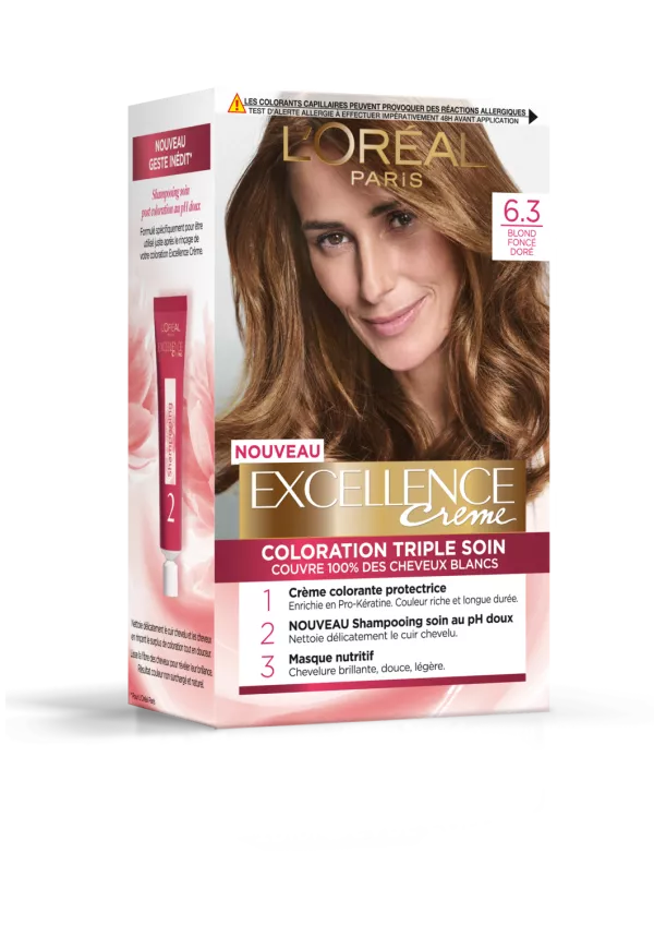 Tinte Cheveux 6.3 Blond foncé doré excellence - - imagen 1