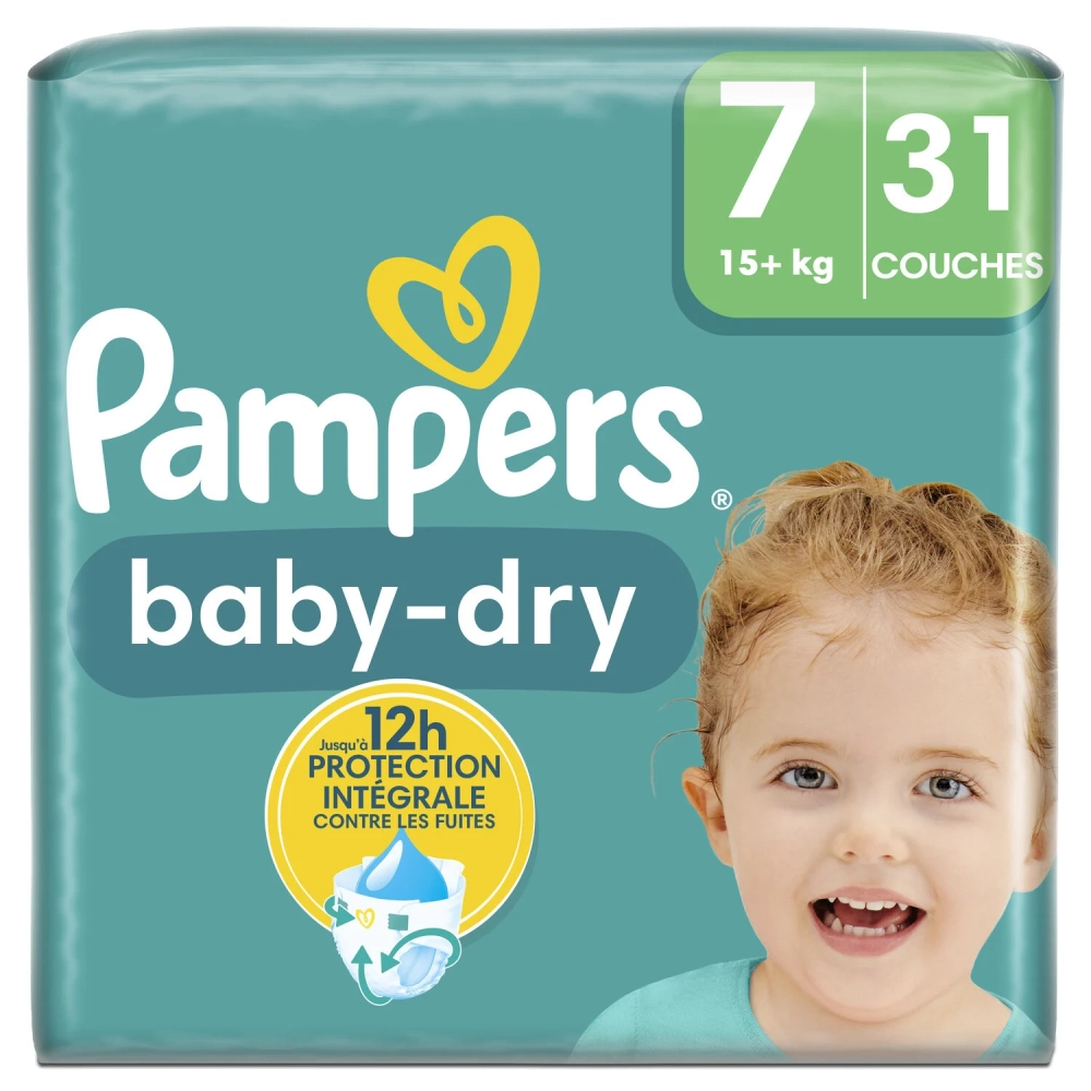 Panales Baby-dry T7 (+15 Kg) X31 — Pampers - imagen 1