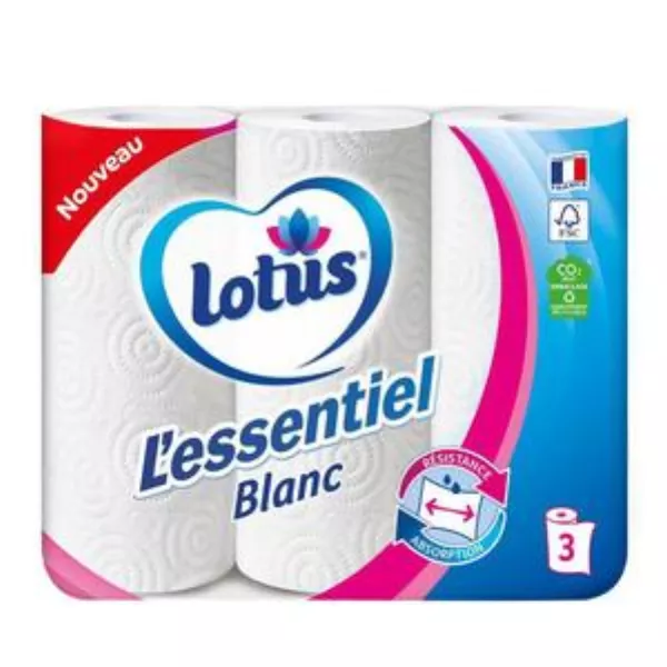 Papel de cocina Blanc L'essentiel x3 - LOTUS - imagen 1
