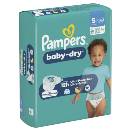 Baby Dry panales talla 5 (11-16kg) x39 — Pampers - imagen 1