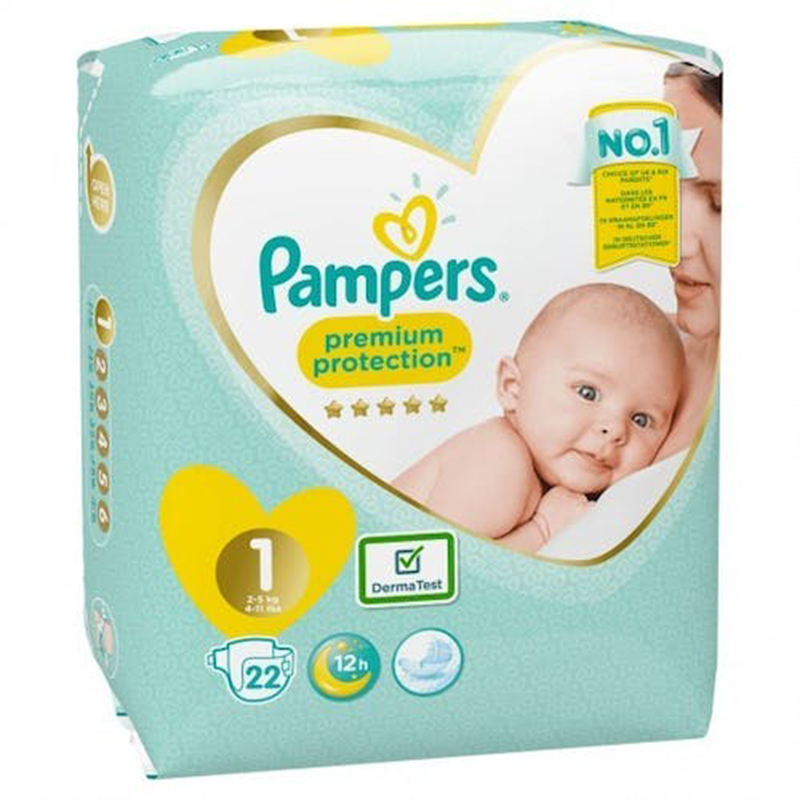Panales Proteccion Premium T1 (2-5 Kg) X22 — Pampers - imagen 1