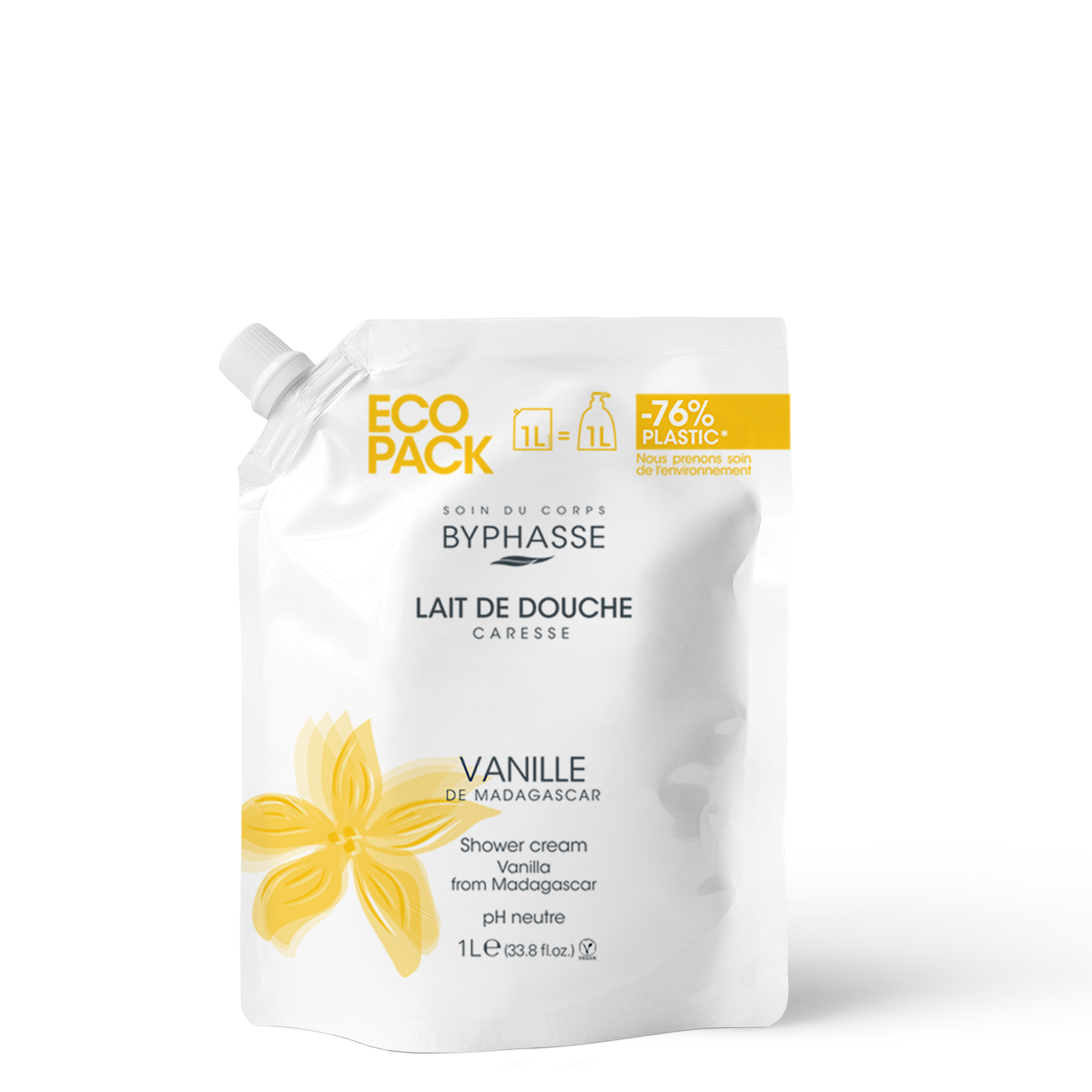 Ecopack Caresse Leche de baño Vainille 1l - BYPHASSE - imagen 1